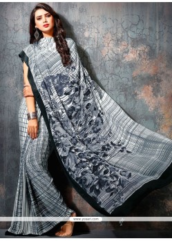 Faux Georgette Print Work Printed Saree