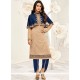 Faux Georgette Beige And Blue Designer Suit