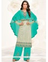 Blue Designer Palazzo Suit