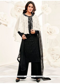 Resham Work Black Designer Palazzo Suit