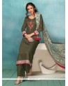 Green Embroidered Work Designer Palazzo Suit