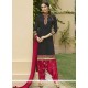 Lace Cotton Punjabi Suit In Black