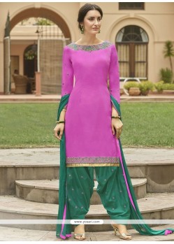 Lace Work Cotton Punjabi Suit