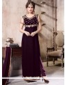 Embroidered Work Velvet Designer Straight Suit