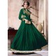 Velvet Green Floor Length Anarkali Suit