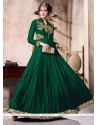 Velvet Green Floor Length Anarkali Suit