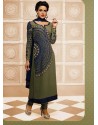Blue And Green Georgette Churidar Suit