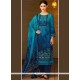 Viscose Blue Designer Straight Suit