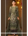 Multi Colour Viscose Designer Straight Suit