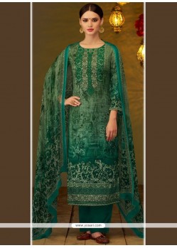 Print Work Viscose Designer Straight Suit