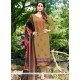 Faux Georgette Embroidered Work Designer Straight Suit