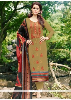 Faux Georgette Embroidered Work Designer Straight Suit