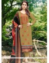 Faux Georgette Embroidered Work Designer Straight Suit