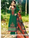 Embroidered Work Faux Georgette Designer Straight Suit