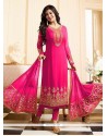 Ayesha Takia Resham Work Hot Pink Churidar Designer Suit