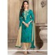 Cotton Blue Resham Work Churidar Suit