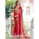 Patch Border Work Red Designer Saree