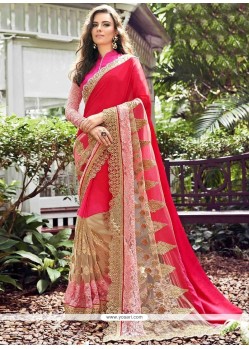 Faux Georgette Patch Border Work Classic Saree