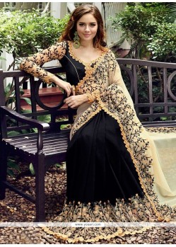 Embroidered Work Black Classic Designer Saree