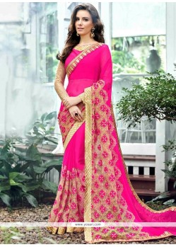 Faux Chiffon Embroidered Work Saree