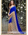 Faux Georgette Patch Border Work Classic Saree