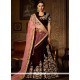 Wine Resham Work Velvet A Line Lehenga Choli