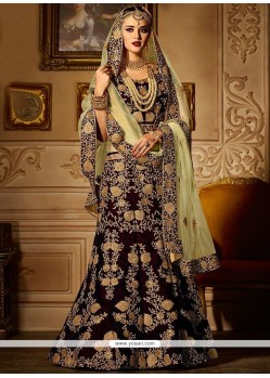 Velvet Resham Work A Line Lehenga Choli