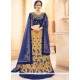 Net Beige And Navy Blue Lehenga Choli