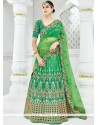 Satin Silk Green Lehenga Choli