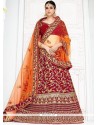 Maroon And Orange Lehenga Choli