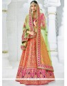 Peach And Pink Lehenga Choli