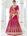 Hot Pink Stone Work Net Lehenga Choli