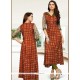 Maroon Print Work Rayon Casual Kurti