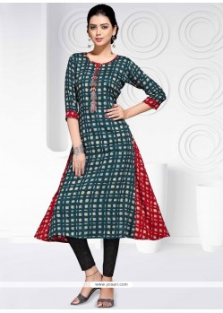 Rayon Print Work Casual Kurti