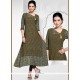 Print Work Rayon Green Casual Kurti