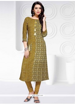 Print Work Rayon Casual Kurti