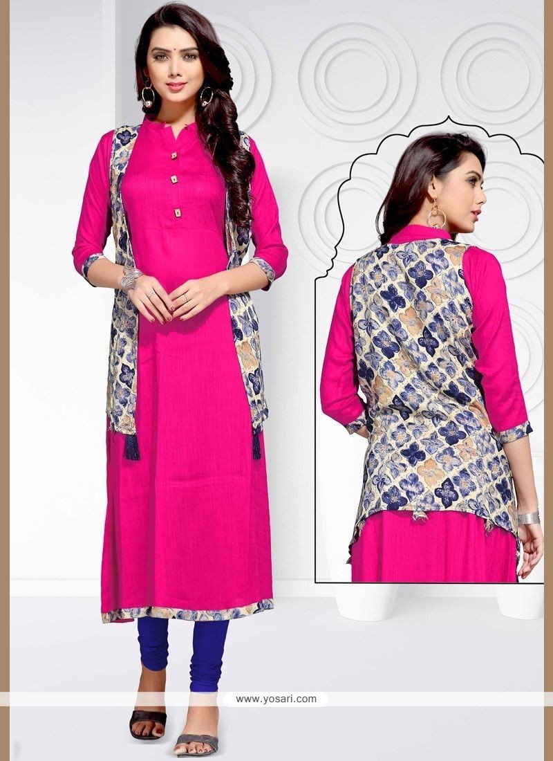 Buy Hot Pink Casual Kurti | Party Wear Kurtis