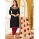 Embroidered Work Cotton Black Churidar Suit