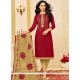 Maroon Cotton Churidar Suit