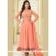 Ayesha Takia Peach Embroidered Work Anarkali Suit