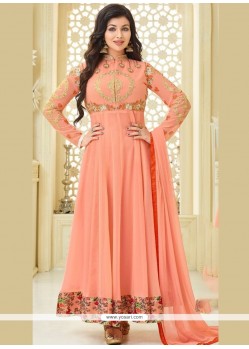 Ayesha Takia Peach Embroidered Work Anarkali Suit