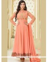 Ayesha Takia Peach Embroidered Work Anarkali Suit