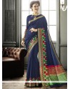 Navy Blue Weaving Work Fancy Fabric Casual Saree