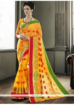 Fancy Fabric Yellow Casual Saree