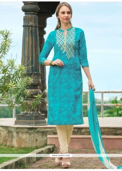 Print Work Churidar Suit