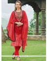 Embroidered Work Churidar Suit