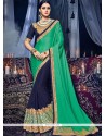 Embroidered Work Faux Georgette Half N Half Saree