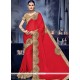 Faux Chiffon Red Designer Saree