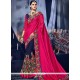 Art Silk Magenta And Navy Blue Embroidered Work Designer Half N Half Saree