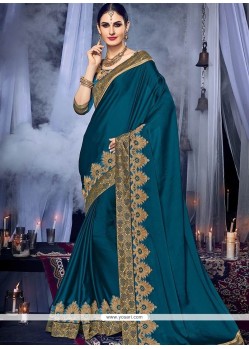 Faux Chiffon Patch Border Work Saree